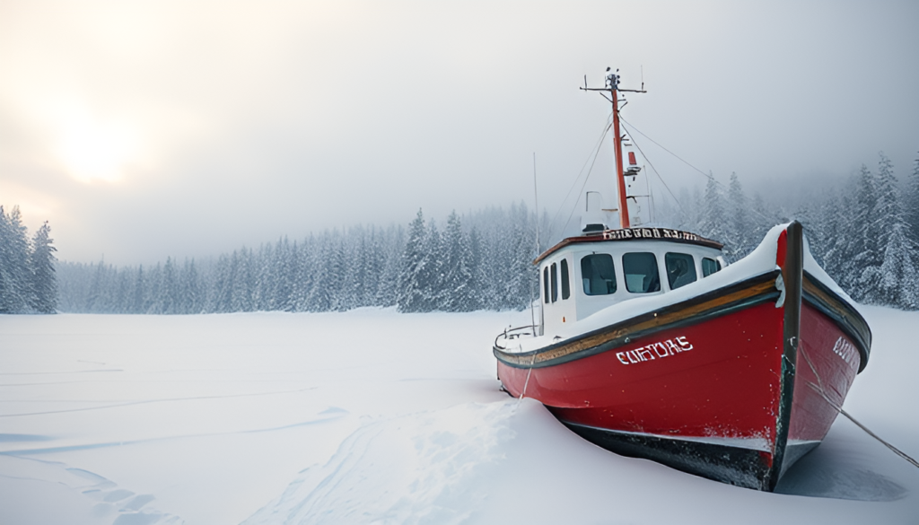 Boat in the snow